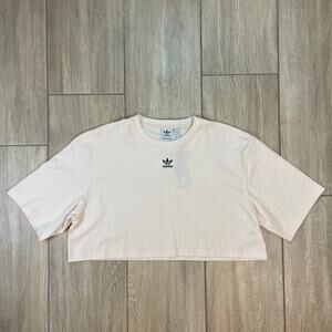 Adidas Originals Trefoil Crop Top Small Wonder White Cream NWT Women's T-Shirt